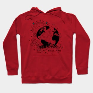 Get On Your Way Best Gift Adventure Travels Lover Earth And Compass Hoodie